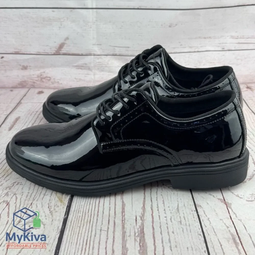 Men’s Black Leather Dress Shoes Oxford Arch Support Comfort Size 9